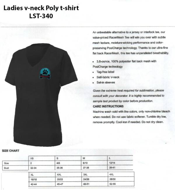 Ladies V-neck poly t-shirt - Image 2